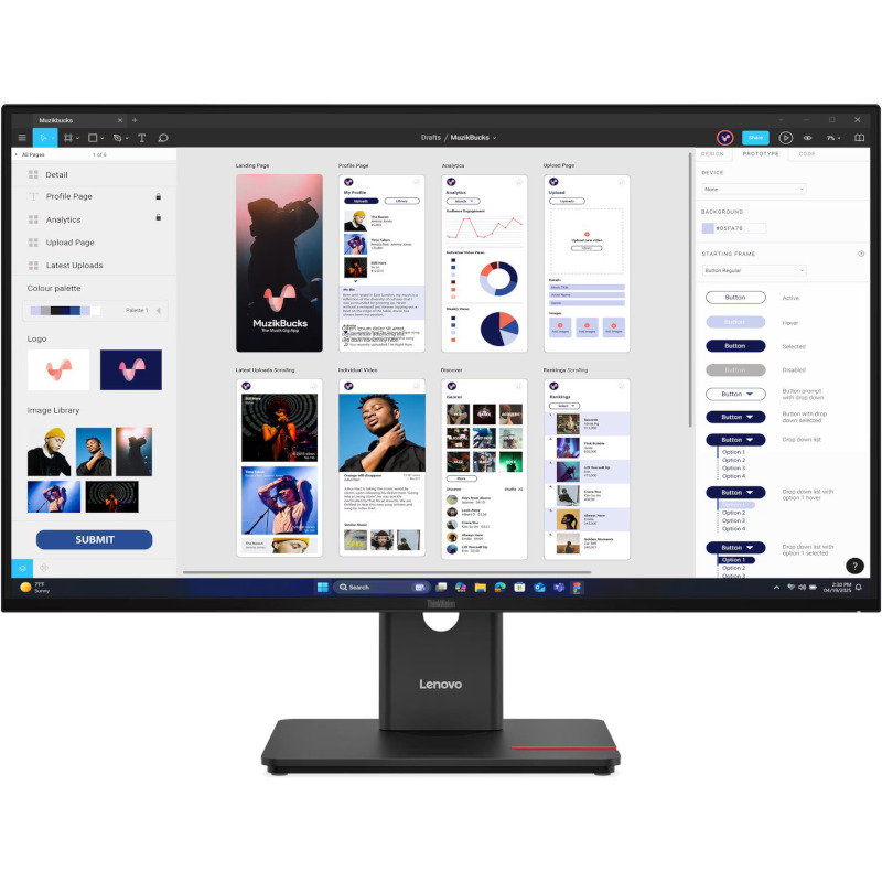 Lenovo Monitor LED LENOVO ThinkVision T32UD-40 64B0GAT1EU, 31.5" UHD, 60 Hz, 4 ms, Black - IT-Fashion.ro