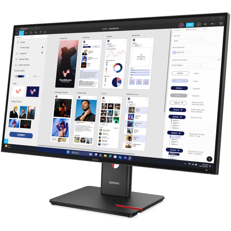 Lenovo Monitor LED LENOVO ThinkVision T32UD-40 64B0GAT1EU, 31.5" UHD, 60 Hz, 4 ms, Black - IT-Fashion.ro