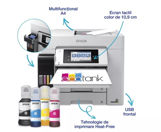 EPSON Multifuncțional Inkjet EPSON EcoTank L6580, A4, Wi-Fi, ADF - IT-Fashion.ro
