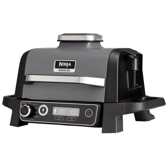 NINJA Grătar electric NINJA Woodfire OG701EU, 7 funcții de gătit, 2400W, Black/Gray - IT-Fashion.ro