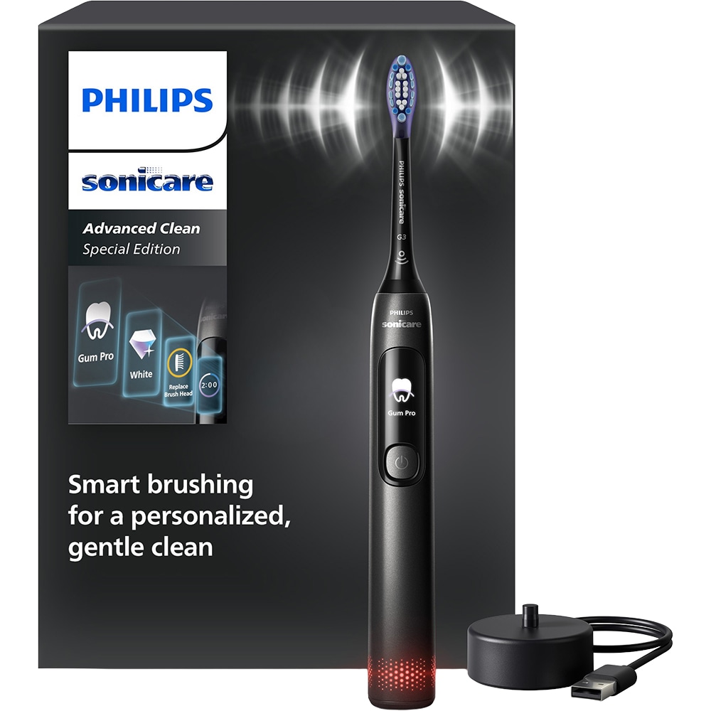 PHILIPS Periuță de dinți sonică electrică PHILIPS Sonicare HX3792/11 Advanced Clean, 5 moduri, senzor presiune, Black - IT-Fashion.ro