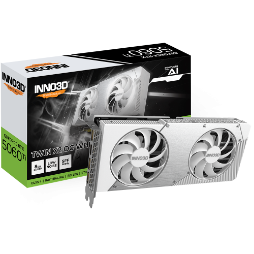 INNO3D Placa video INNO3D nVidia GeForce RTX 5060 Ti TWIN X2 OC WHITE 8GB N506T2-08D7X-193075W, GDDR7, 128 bit - IT-Fashion.ro