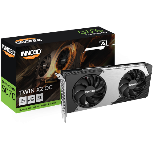 INNO3D Placa video INNO3D nVidia GeForce RTX 5070 TWIN X2 OC 12 GB N50702-12D7X-195064N, GDDR7, 192 bit - IT-Fashion.ro