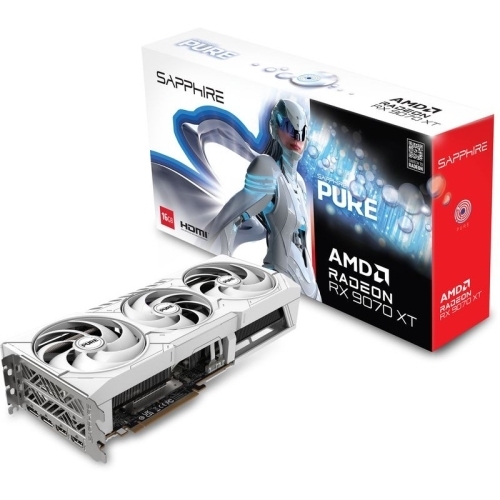 Sapphire Placa video Sapphire AMD Radeon RX 9070 XT PURE 16 GB 11348-02-20G, GDDR6, 256 bit - IT-Fashion.ro
