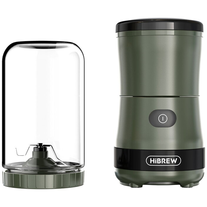 Râșniță si blender portabil 3‑în‑1 HIBREW G2 Green 70W, 2000mAh, USB-C, capacitate 200g, setare grad de macinare, verde - Imagine 1