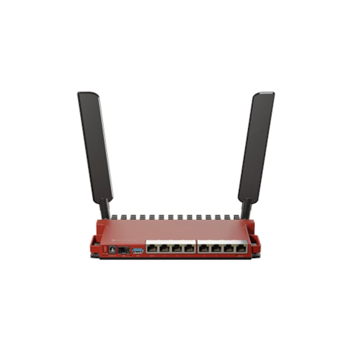 Mikrotik Router Wireless MIKROTIK L009UiGS-2HaxD-IN, 802.11ax, 10/100/1000 Mbit/s, 8 porturi Ethernet LAN, Red - IT-Fashion.ro