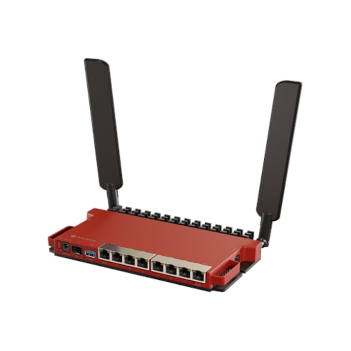 Router Wireless MIKROTIK L009UiGS-2HaxD-IN, 802.11ax, 10/100/1000 Mbit/s, 8 porturi Ethernet LAN, Red - Imagine 3