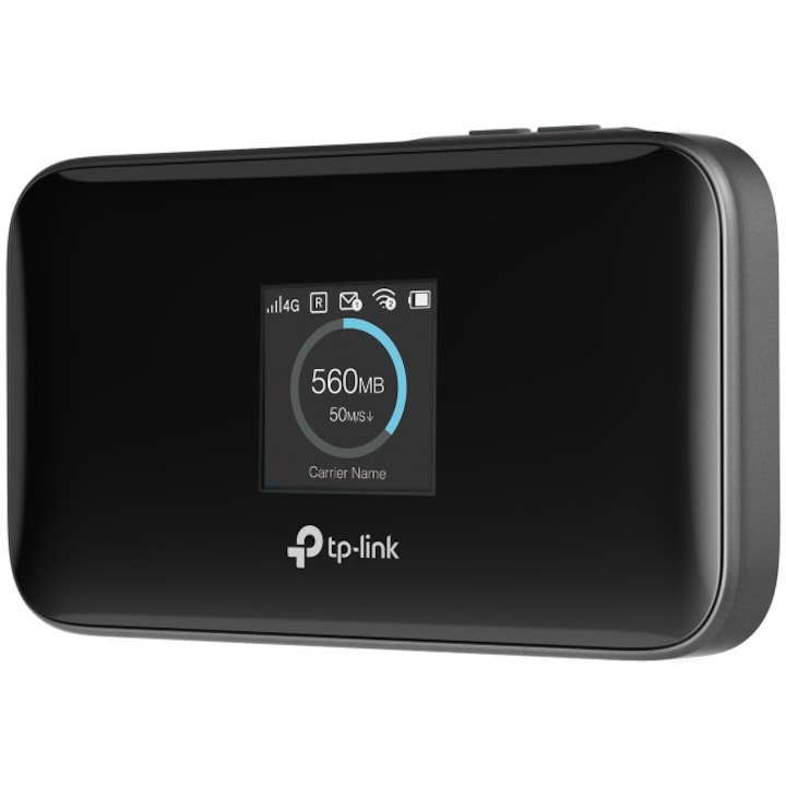 TP-LINK Router Wireless Portabil TP-LINK M7750 4G LTE, Cat 12 viteza pana la 600 Mbps, Micro SD, baterie 3280mAh, Black - IT-Fashion.ro