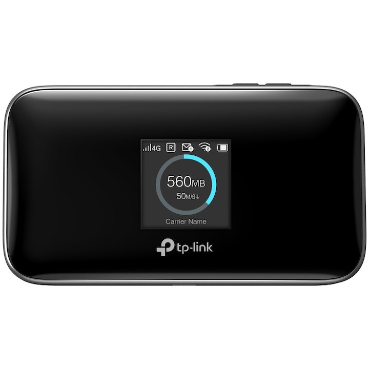 Router Wireless Portabil TP-LINK M7750 4G LTE, Cat 12 viteza pana la 600 Mbps, Micro SD, baterie 3280mAh, Black - Imagine 3