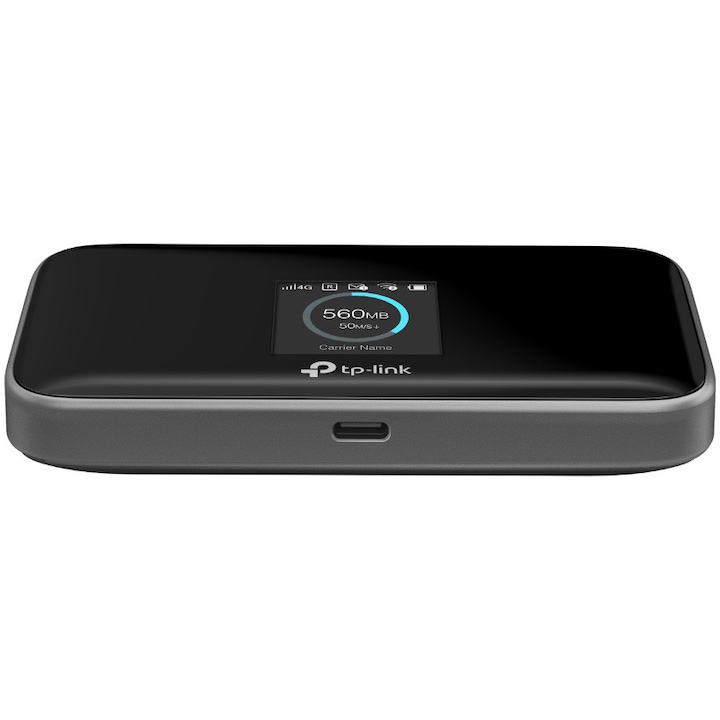 Router Wireless Portabil TP-LINK M7750 4G LTE, Cat 12 viteza pana la 600 Mbps, Micro SD, baterie 3280mAh, Black - Imagine 4