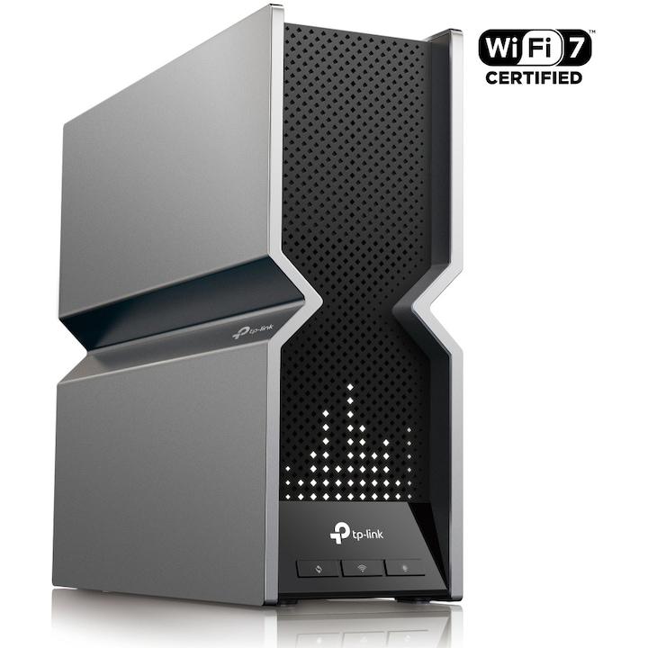 Router Wireless TP-LINK Archer BE800, BE19000, Tri-Band, Wi-Fi 7, USB 3.0, EasyMesh, VPN, ecran LED, Black - Imagine 3