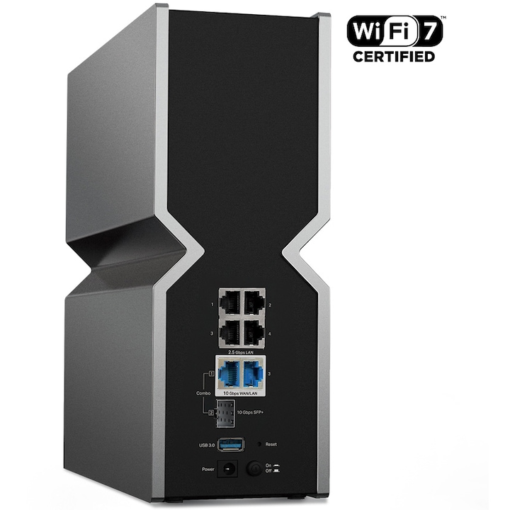 Router Wireless TP-LINK Archer BE800, BE19000, Tri-Band, Wi-Fi 7, USB 3.0, EasyMesh, VPN, ecran LED, Black - Imagine 4