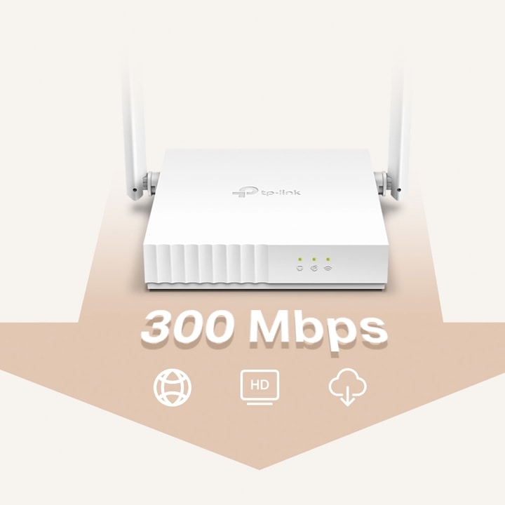 Router wireless TP-LINK tl-wr820n, N 300mbps, 2x 10/100mbps lan ports, White - Imagine 4