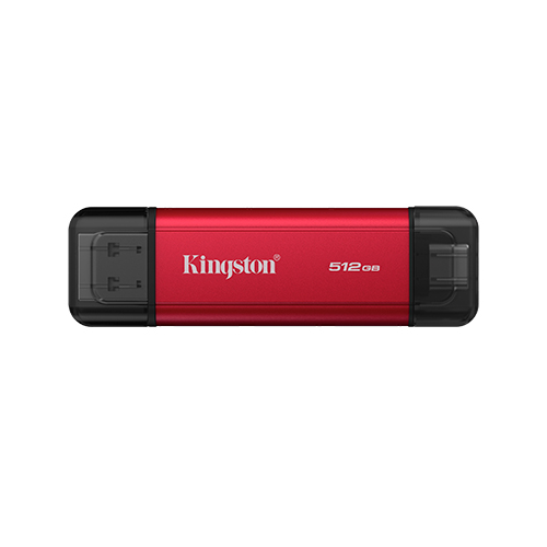 KINGSTON SSD portabil KINGSTON Dual Portable Solid, 512GB, USB-A/USB-C, Black-Red - IT-Fashion.ro