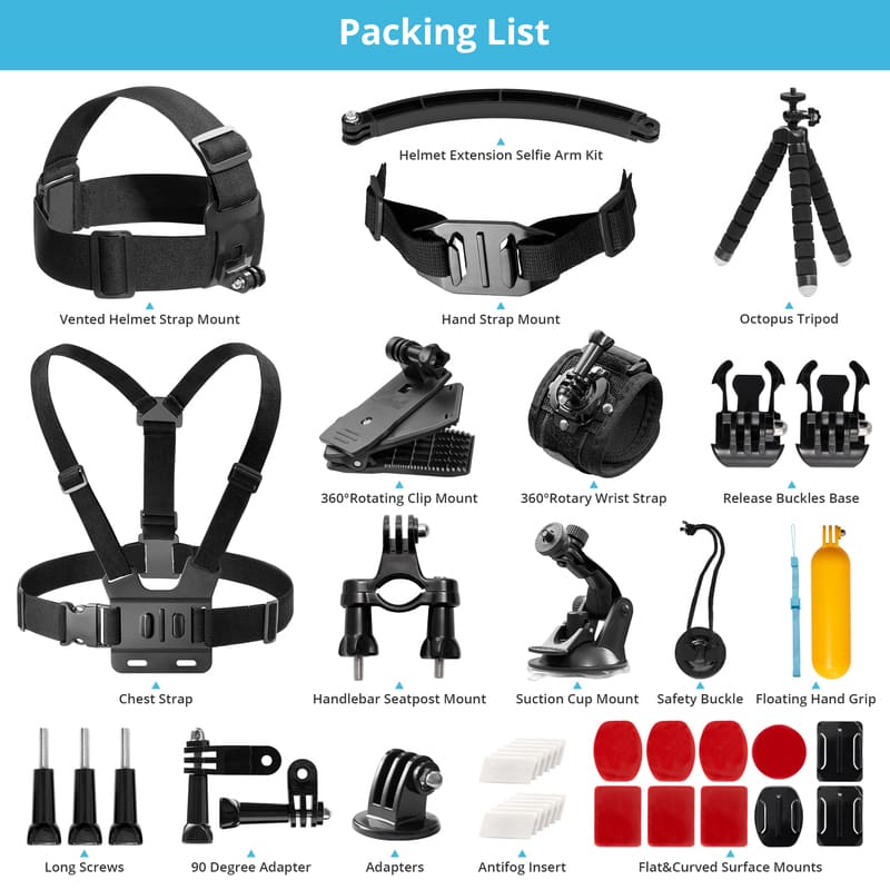 Akaso Kit accesorii camere video sport Akaso 14-in-1 SYZ0014-BK-01 - IT-Fashion.ro