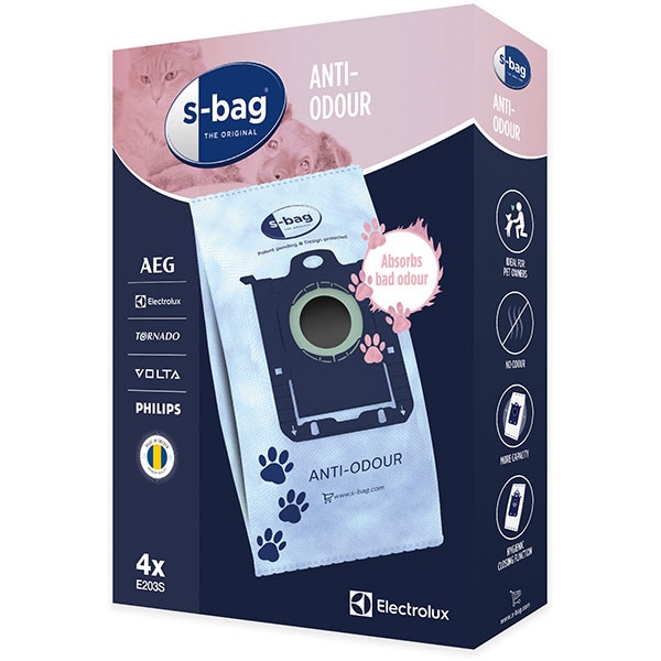 Electrolux Set saci aspirator ELECTROLUX S-Bag Anti-Odour E203S, 4 buc - IT-Fashion.ro