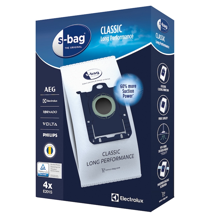 Electrolux Set saci ELECTROLUX Classic Long Performance E201S s-bag, 4 buc - IT-Fashion.ro