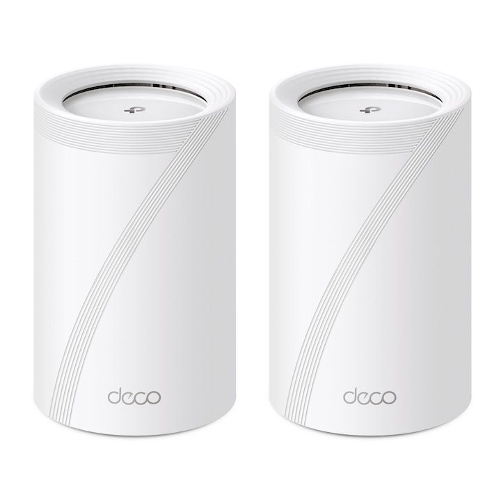 TP-LINK Sistem Mesh Wi-Fi TP-LINK Deco BE65(3-pack), BE9300, Tri-Band, Wi-Fi 7, MLO, HomeShield, 4 porturi 2.5G, White - IT-Fashion.ro