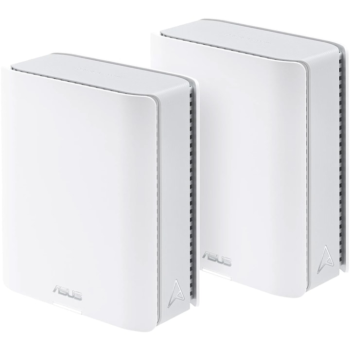 ASUS Sistem Wi-Fi Mesh ASUS ZenWiFi BT10 2PK, BE18000, Tri-Band, acoperire 550m², Quad-Core 2.0GHz CPU, 256MB/2GB Flash/RAM, 10G dual-port, White - IT-Fashion.ro