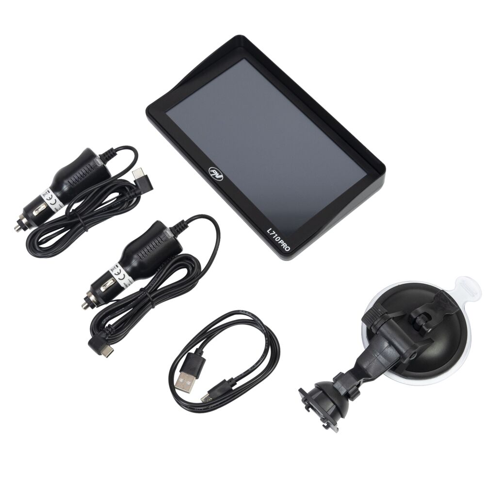 PNI Sistem de navigatie GPS PNI L710 PRO cu parasolar, 7 inch, 800 MHz, 256MB DDR, 16GB memorie interna, FM transmitter, Black - IT-Fashion.ro