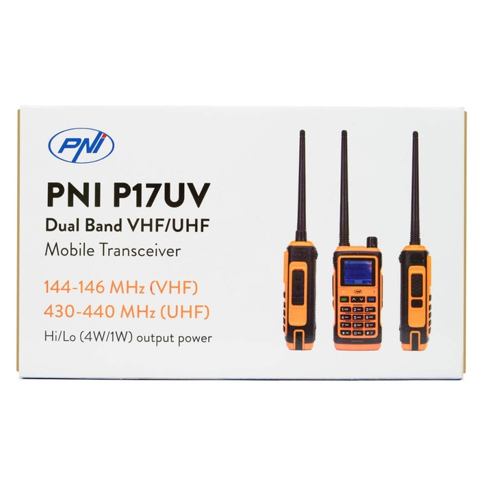 Statie radio portabila VHF/UHF PNI P17UV Dual Band 144–146 MHz, 430–440 MHz, 999 canale, 1500 mAh, lanterna, radio FM, negru/portocaliu - Imagine 9