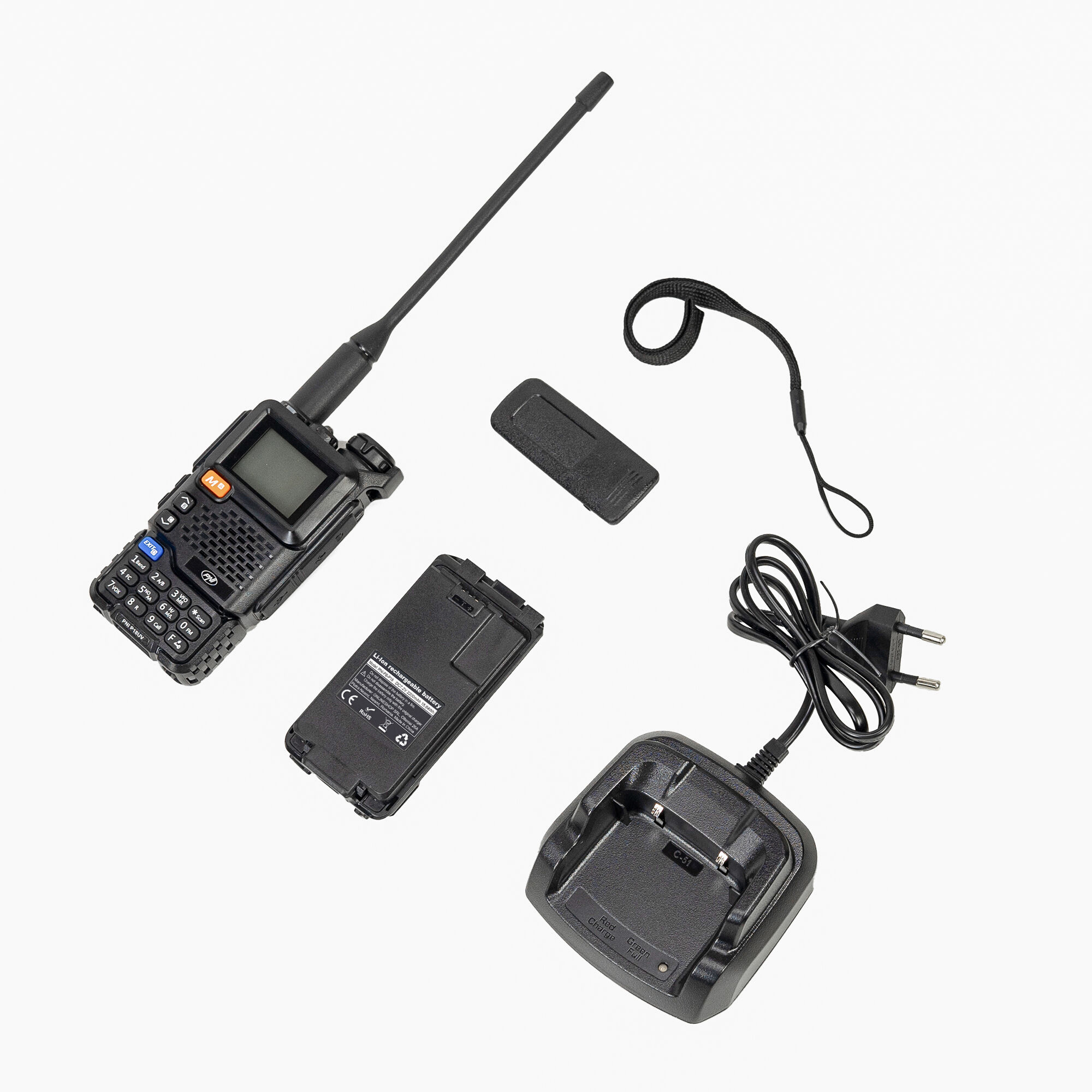 Stație radio portabilă dualband PNI P18UV VHF/UHF 144–146 MHz și 430–440 MHz, 200 canale, VOX, scan, radio FM, acumulator Li-Ion 2200 mAh, negru - Imagine 7