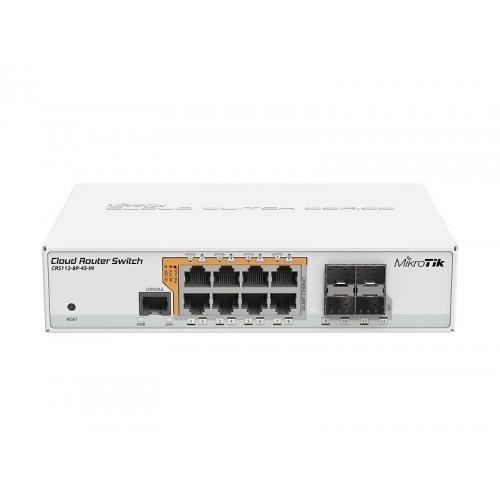Mikrotik Switch MIKROTIK CRS112-8P-4S-IN, 8 porturi, PoE, White - IT-Fashion.ro