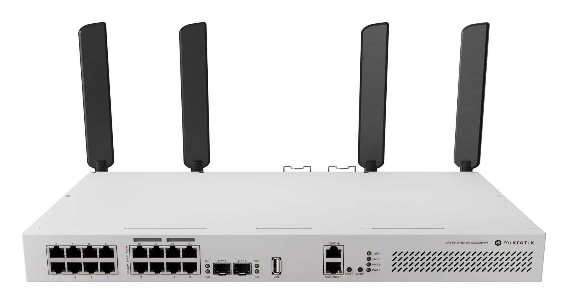 Mikrotik Switch MIKROTIK CRS418-8P-8G-2S+5AXQ2AXQ-RM, L3, Wi-Fi 6 dual-band, PoE, White - IT-Fashion.ro