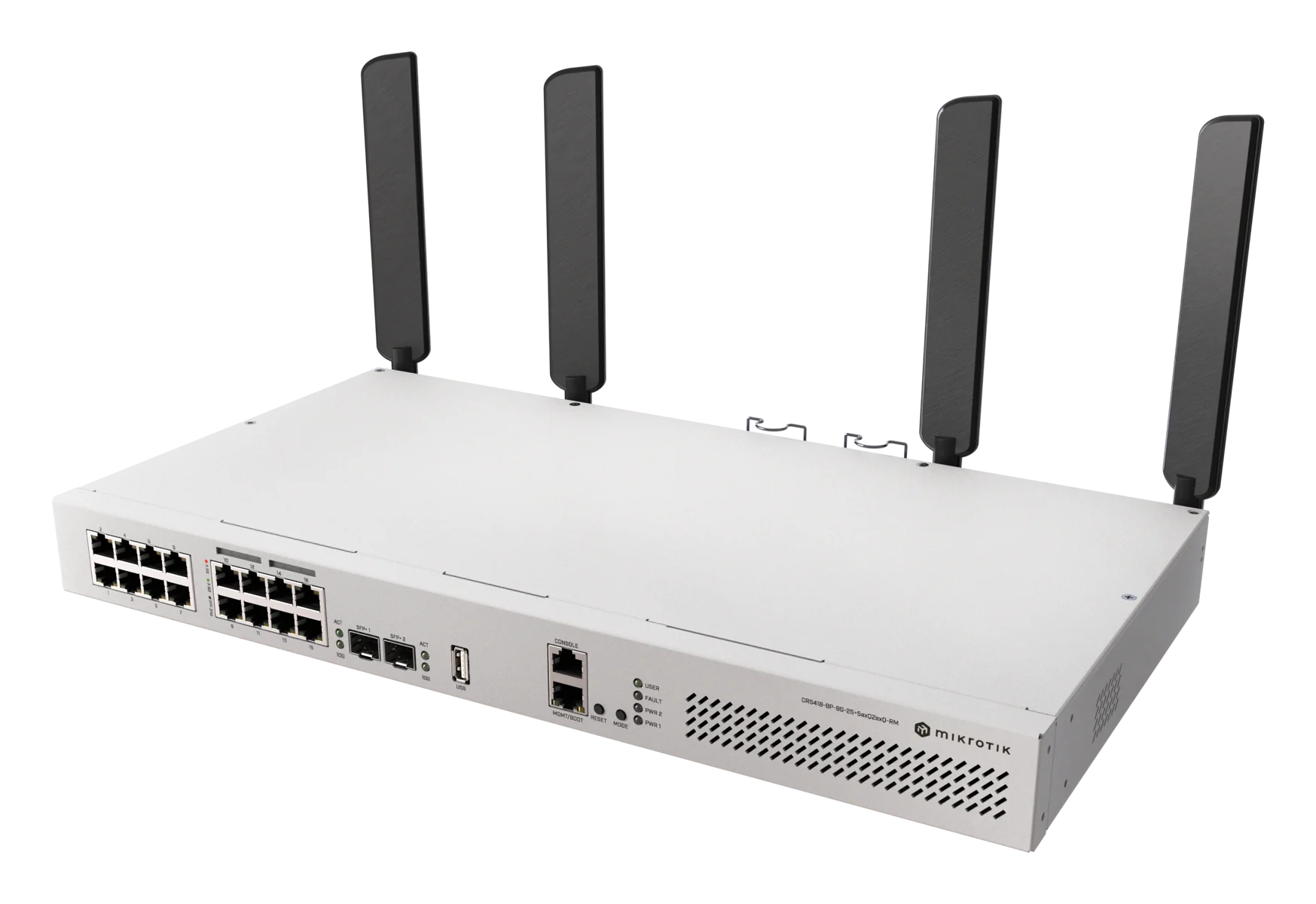 Mikrotik Switch MIKROTIK CRS418-8P-8G-2S+5AXQ2AXQ-RM, L3, Wi-Fi 6 dual-band, PoE, White - IT-Fashion.ro