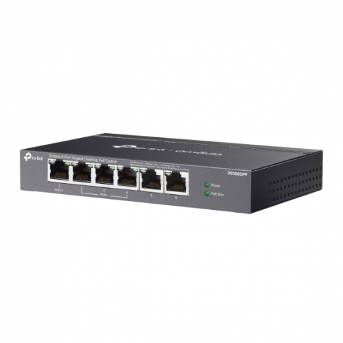Switch TP-LINK DS106GPP, 6 porturi (3 PoE+, 1 PoE++), Black - Imagine 3