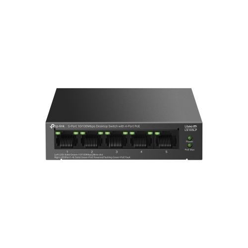 TP-LINK Switch TP-LINK LS105LP, 5 porturi (4 PoE), Black - IT-Fashion.ro