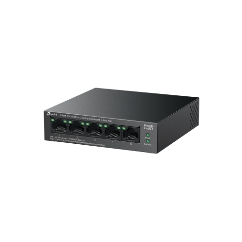 Switch TP-LINK LS105LP, 5 porturi (4 PoE), Black - Imagine 3