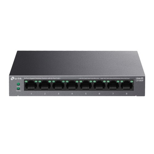 TP-LINK Switch TP-LINK LS108GP, 8 porturi, PoE+, Black - IT-Fashion.ro