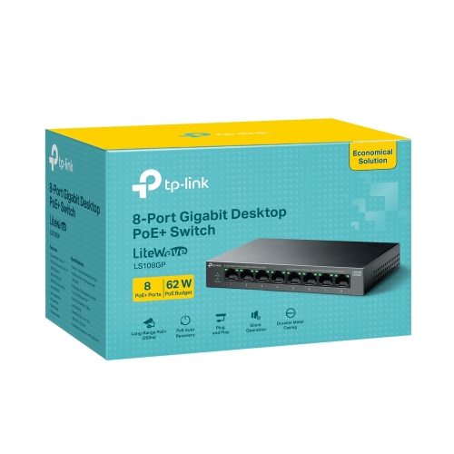Switch TP-LINK LS108GP, 8 porturi, PoE+, Black - Imagine 5