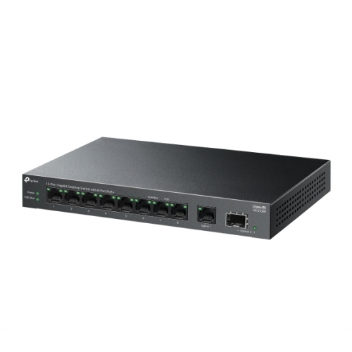 TP-LINK Switch TP-LINK LS1210GP, 8 porturi, PoE+, Black - IT-Fashion.ro