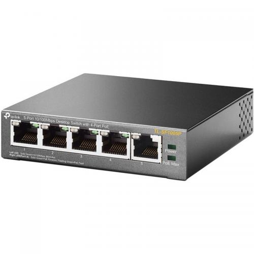 TP-LINK Switch TP-LINK TL-SF1005P, 5 porturi (4 PoE), Gray - IT-Fashion.ro