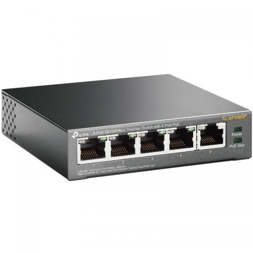 Switch TP-LINK TL-SF1005P, 5 porturi (4 PoE), Gray - Imagine 3