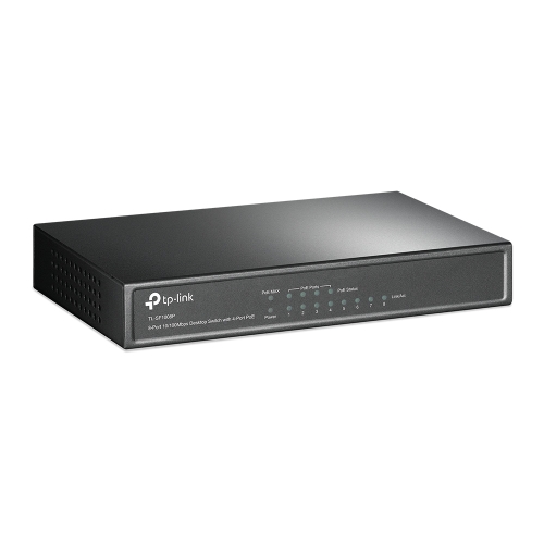 TP-LINK Switch TP-LINK TL-SF1008P, 8 porturi (4 PoE). Black - IT-Fashion.ro