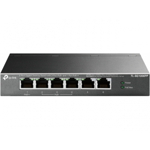 TP-LINK Switch TP-LINK TL-SG1006PP, 6 porturi (3 PoE+, 1 PoE++), Black - IT-Fashion.ro
