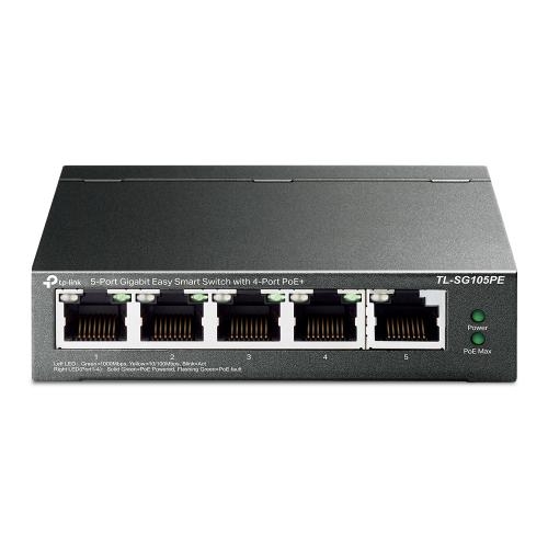 TP-LINK Switch TP-LINK TL-SG105PE, 5 porturi (4 PoE+), Black - IT-Fashion.ro