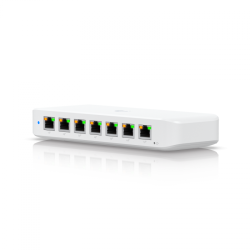 UBIQUITI Switch UBIQUITI USW-ULTRA-60W, 8 porturi (7 PoE out, 1 PoE in), White - IT-Fashion.ro