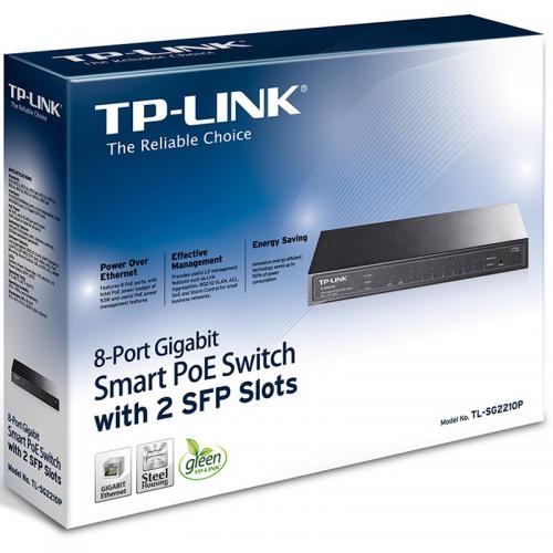 TP-LINK Switch TP-LINK TL-SG2210P 8 x POE+, 2 x SFP, Black - IT-Fashion.ro