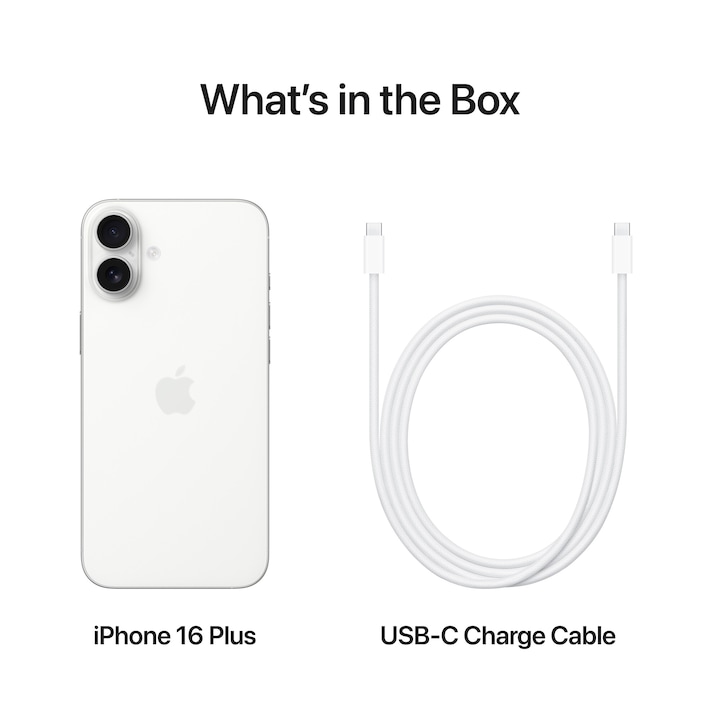 Telefon APPLE iPhone 16 Plus, 256GB, 8GB RAM, 5G, White - Imagine 6