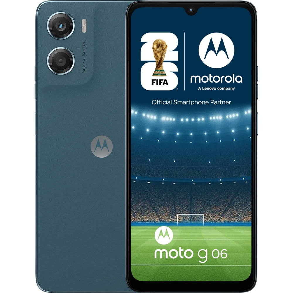 MOTOROLA Telefon MOTOROLA G06, 256GB, 4GB RAM, Dual SIM, Tapestry Blue - IT-Fashion.ro