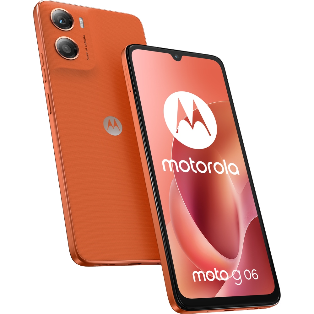Telefon MOTOROLA G06, 64GB, 4GB RAM, Dual SIM, Arabesque Orange - Imagine 3