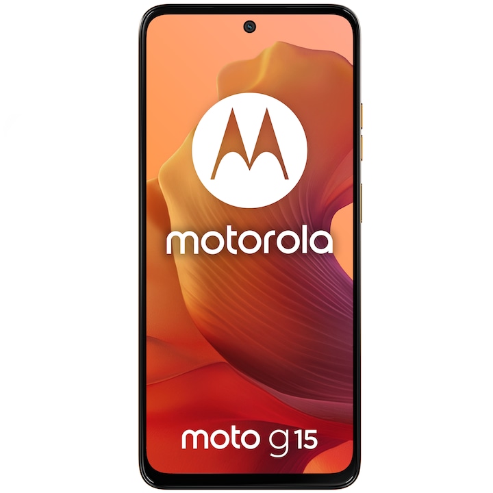 Telefon MOTOROLA moto g15, Dual SIM, 128GB, 4GB RAM, 5200 mAh, Sunrise Orange - Imagine 4