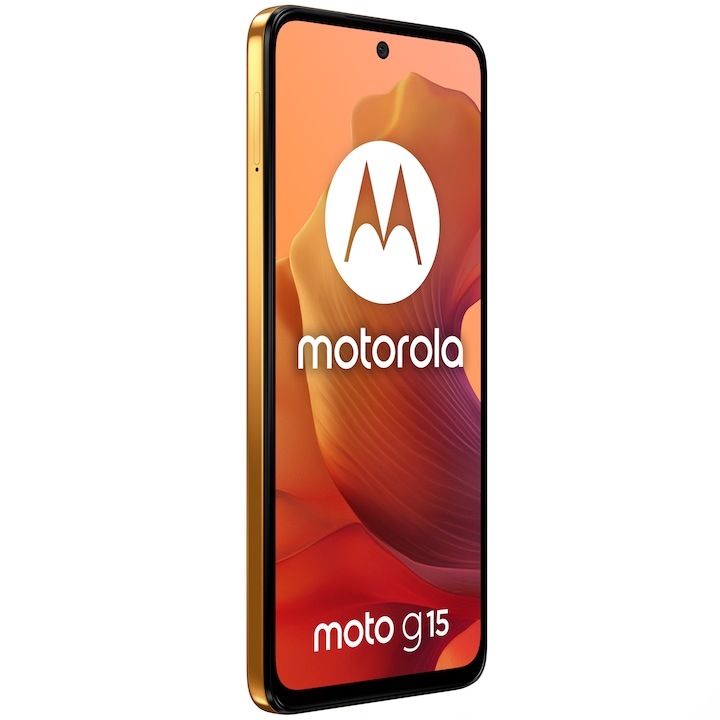 Telefon MOTOROLA moto g15, Dual SIM, 128GB, 4GB RAM, 5200 mAh, Sunrise Orange - Imagine 5