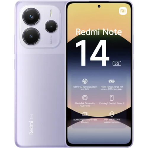 XIAOMI Telefon Mobil Xiaomi Redmi Note 14 MZB0IO3EU, Dual SIM, 6.67 inch, 128GB, 6GB RAM, 5G, Lavender Purple - IT-Fashion.ro