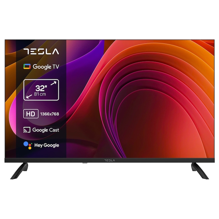 TESLA Televizor LED Smart Tesla 32E655BHS, HD, 80 cm Google TV, Negru - IT-Fashion.ro