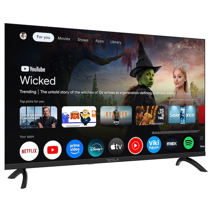 Televizor LED Smart Tesla 32E655BHS, HD, 80 cm Google TV, Negru - Imagine 3